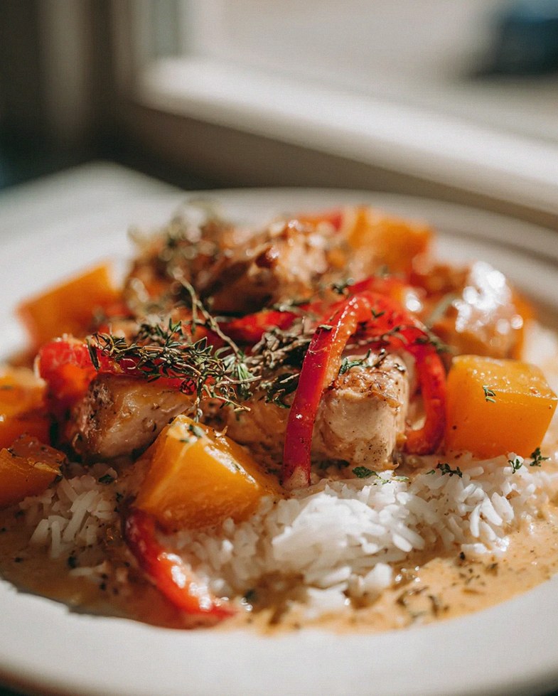 Aromatische Kürbis Hähnchen Pfanne mit Reis – Jetzt probieren! – Schritt 2