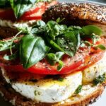 Bagel mit Tomate und Mozzarella