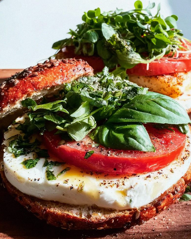 Bagel mit Tomate und Mozzarella – Schritt 2