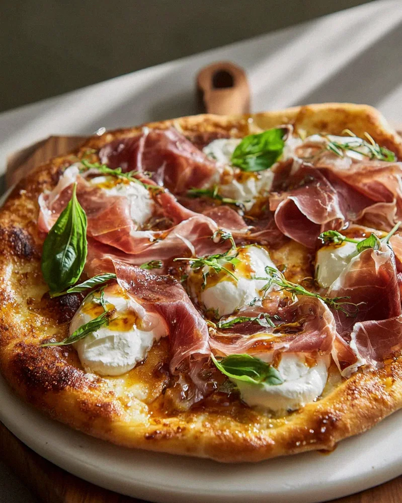 Beef Putenschinken, Honig Burrata Pizza – Schritt 2