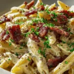 Beef Putenspeck Carbonara Penne – Cremige Pasta für Genießer