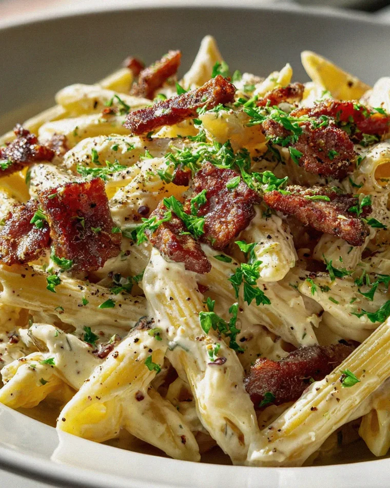 Beef Putenspeck Carbonara Penne – Cremige Pasta für Genießer – Schritt 1