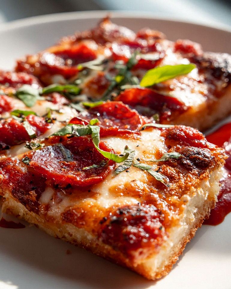 Beef turkey pepperoni Pizzasticks auf dem Blech mit Marinara-Sauce – Schritt 2