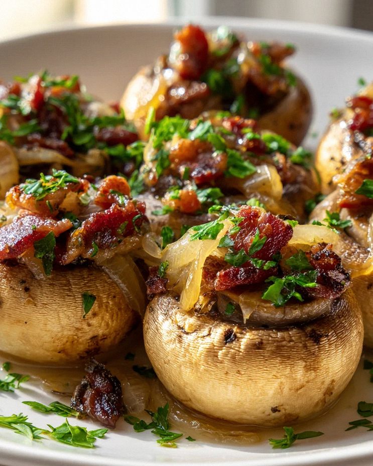 Cowboy Pilze mit Rinderbacon & Zwiebeln – Herzhaft Lecker!