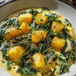 Cremige Kartoffelpfanne mit Spinat & Frischkäse – schnell & lecker!