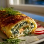 Cremige Lachs-Spinat-Kartoffelrolle