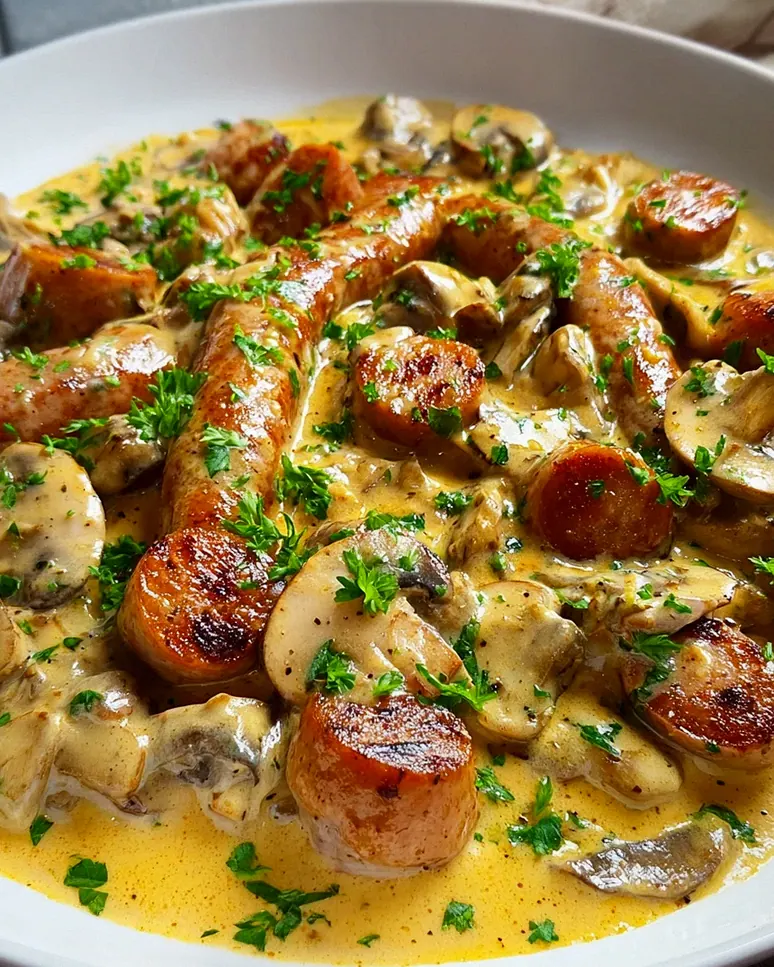 Cremiges Bratwurstgeschnetzeltes mit Pilzen - Einfach lecker! – Schritt 1