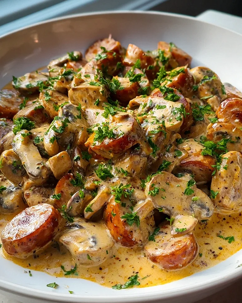 Cremiges Bratwurstgeschnetzeltes mit Pilzen - Einfach lecker! – Schritt 2