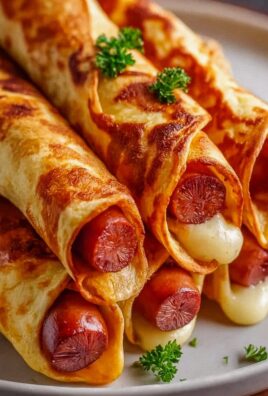 Gebackene Hot Dogs In Tortilla Teig