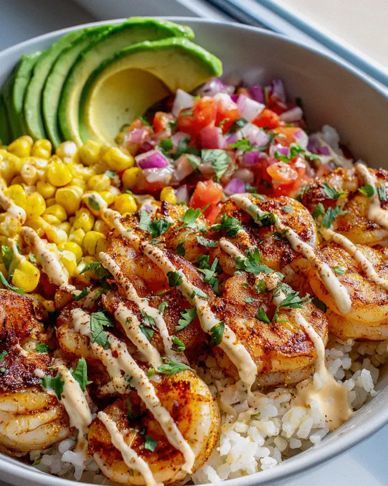 Gegrillte Garnelen Bowl: Avocado-Mais-Salsa, Cremige Sauce – Schritt 1