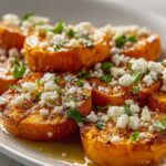 Geröstete Süßkartoffelrunden mit Honig-Feta Rezept