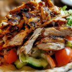 Geröstetes Hähnchen Shawarma Gyros