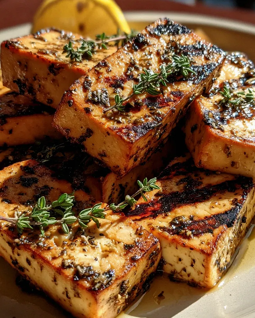 Griechischer gegrillter Tofu mit Zitrone und Thymian – Schritt 1