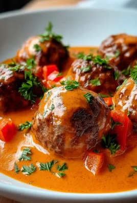 Hackbällchen in cremiger Paprikasoße – herzhaft und lecker!