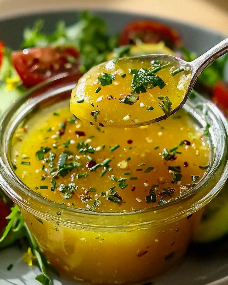 Honig Senf Zitronen Vinaigrette für Salate – Schritt 1