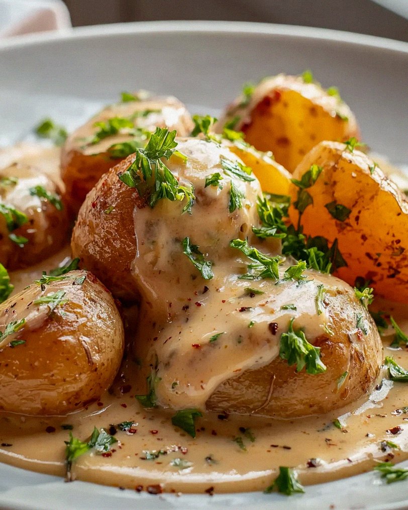 Irresistible Potatoes with Creamy Garlic Sauce