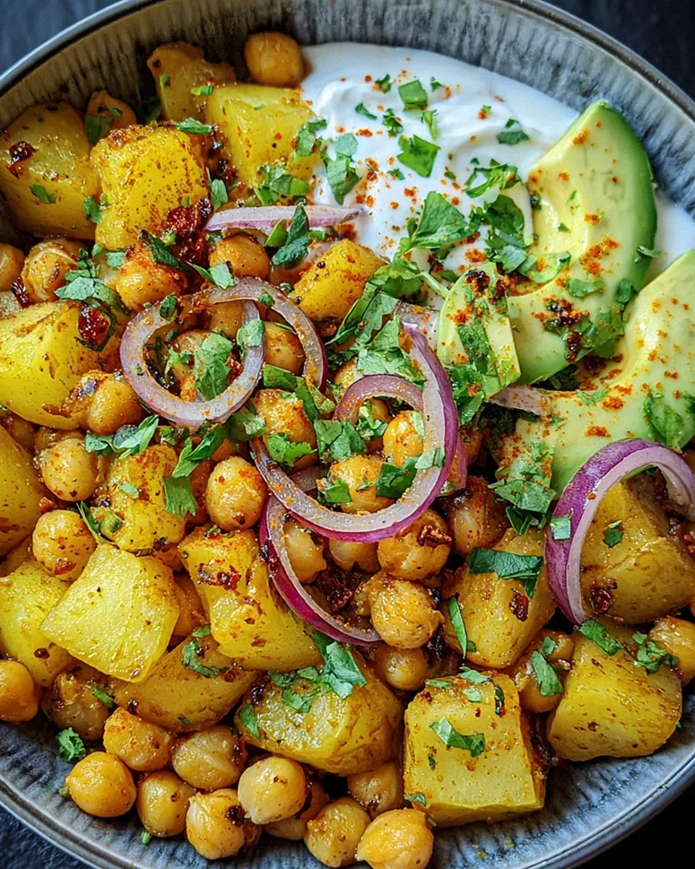 Kartoffel-Kichererbsen-Bowl