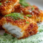 Knuspriger Air Fryer Kabeljau mit Kräuter Joghurt Dip Rezept
