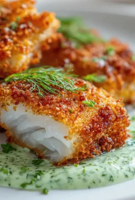 Knuspriger Air Fryer Kabeljau mit Kräuter Joghurt Dip Rezept