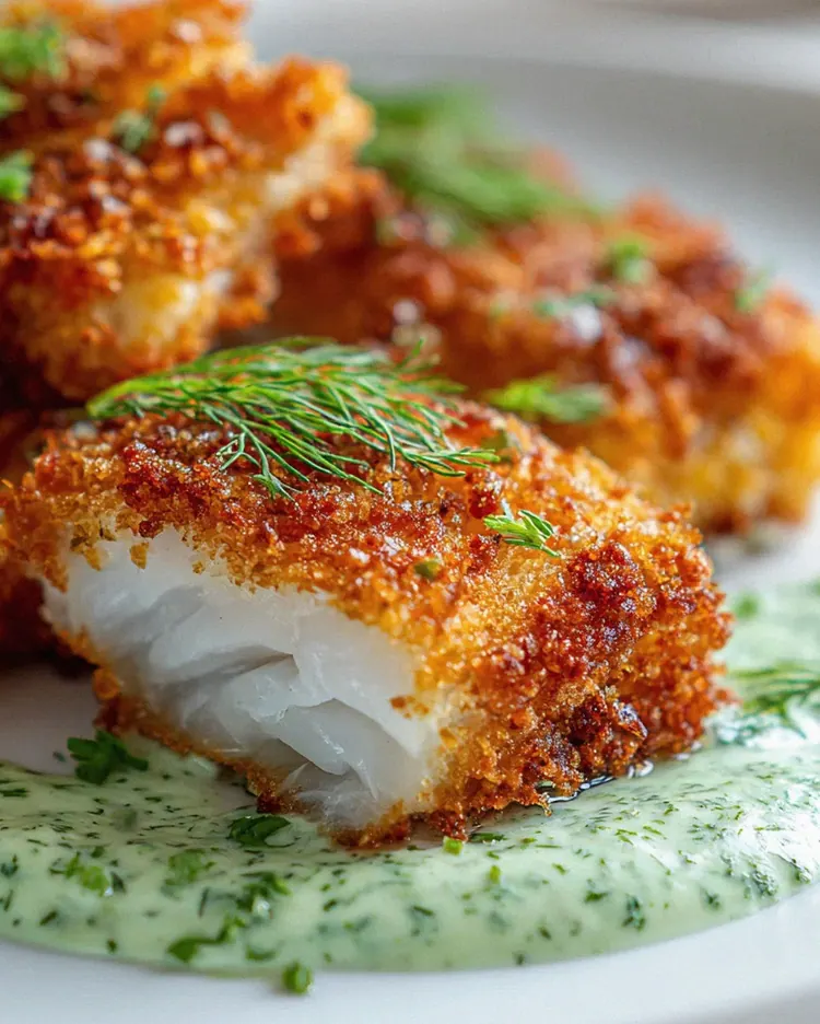 Knuspriger Air Fryer Kabeljau mit Kräuter Joghurt Dip Rezept – Schritt 1
