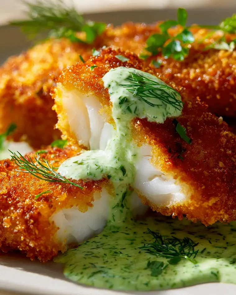 Knuspriger Air Fryer Kabeljau mit Kräuter Joghurt Dip Rezept – Schritt 2