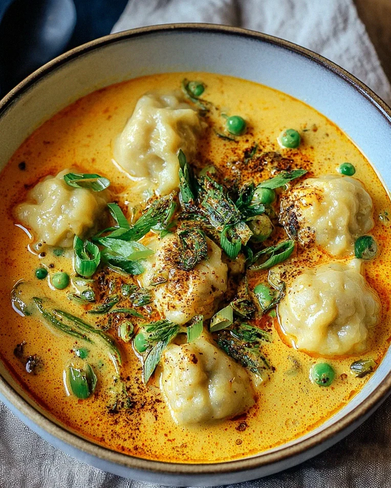 Kokos Curry Suppe mit Dumplings