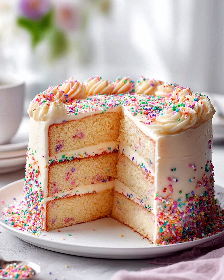 Konfetti Torte Rezept: Bunte Streusel & zarte Vanillecreme – Schritt 1