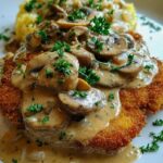 Naturschnitzel in Champignonrahmsauce