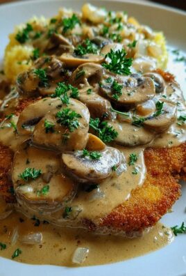 Naturschnitzel in Champignonrahmsauce
