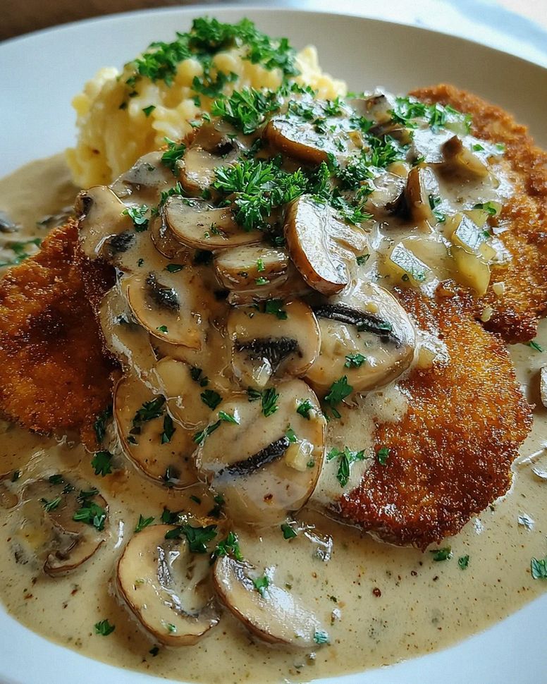 Naturschnitzel in Champignonrahmsauce – Schritt 1