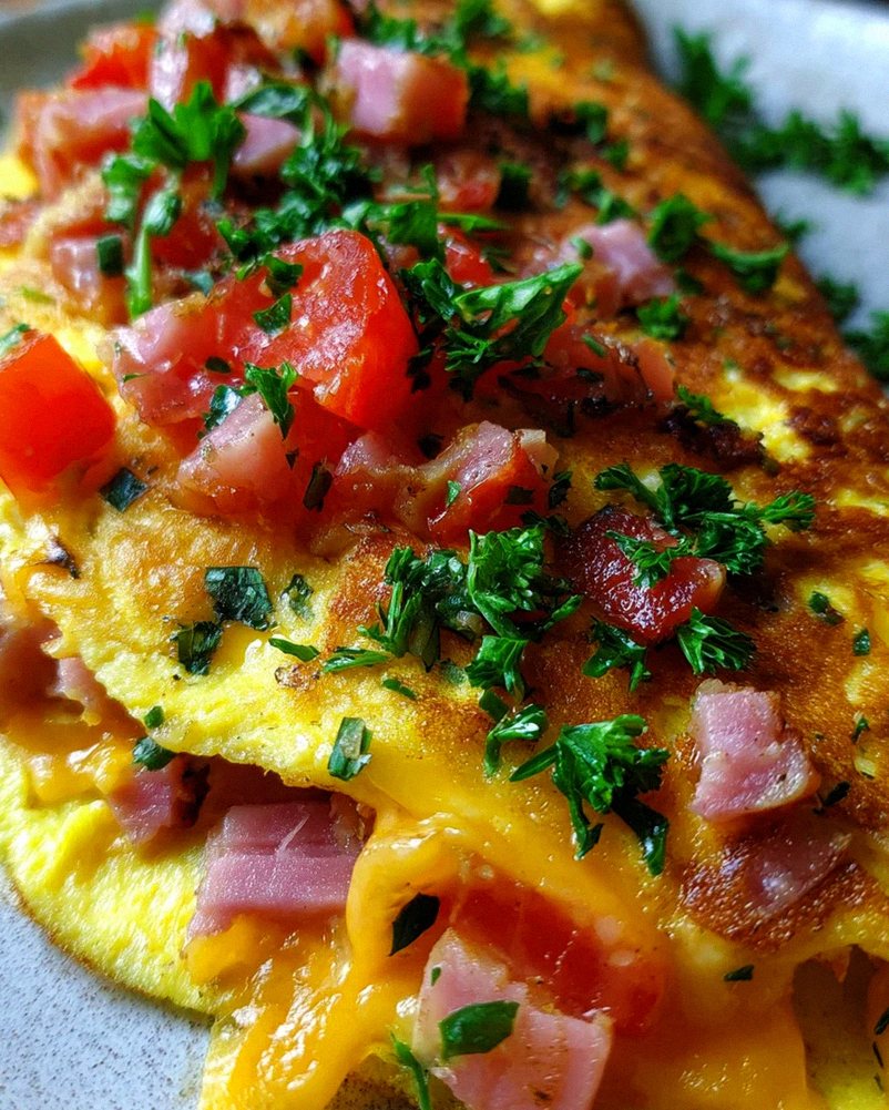 Omelette mit Putenschinken, Käse und Tomaten – Schritt 1