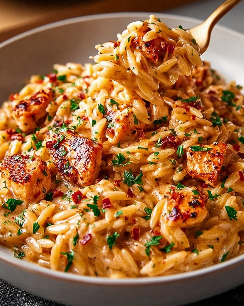One Pot Cajun Hähnchen Alfredo Orzo – Aroma in jedem Bissen – Schritt 2