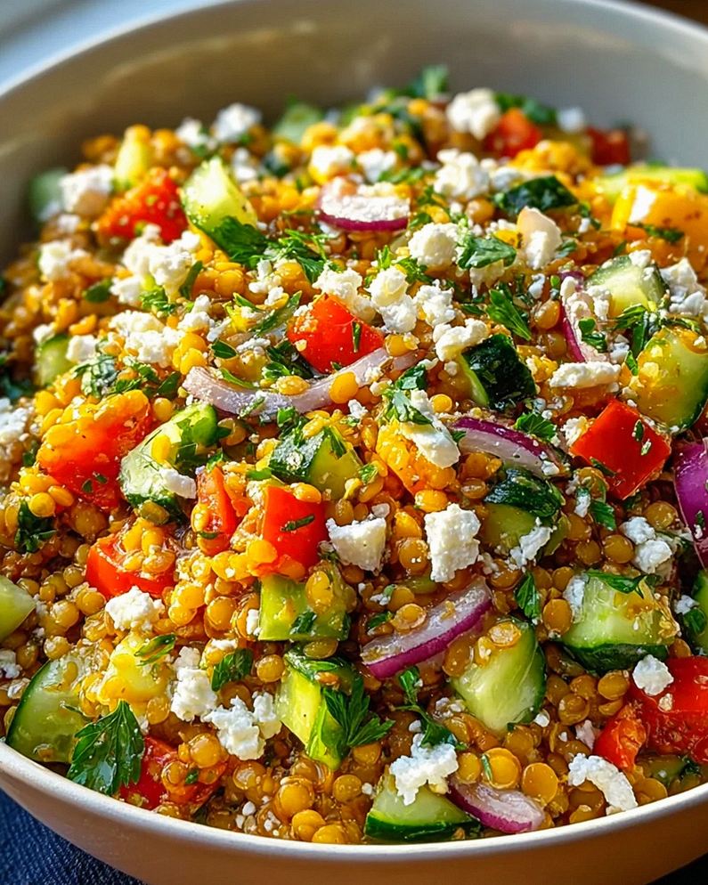 Orientalischer Rote Linsensalat mit Feta – gesund & lecker! – Schritt 1