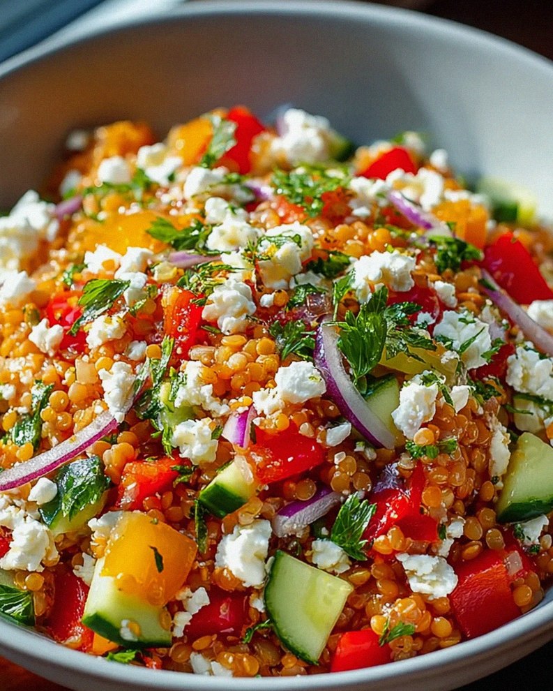 Orientalischer Rote Linsensalat mit Feta – gesund & lecker! – Schritt 2