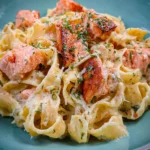 Pasta mit Lachs und Sahnesoße