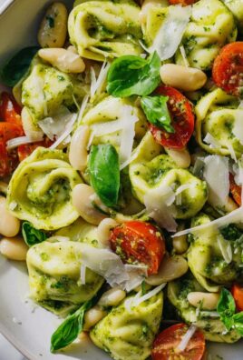 Pesto Tortellini Nudelsalat mit Weißen Bohnen – Schnell!