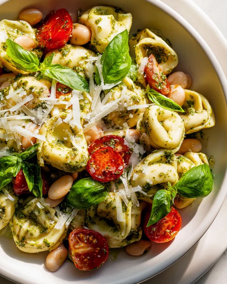 Pesto Tortellini Nudelsalat mit Weißen Bohnen – Schnell! – Schritt 2