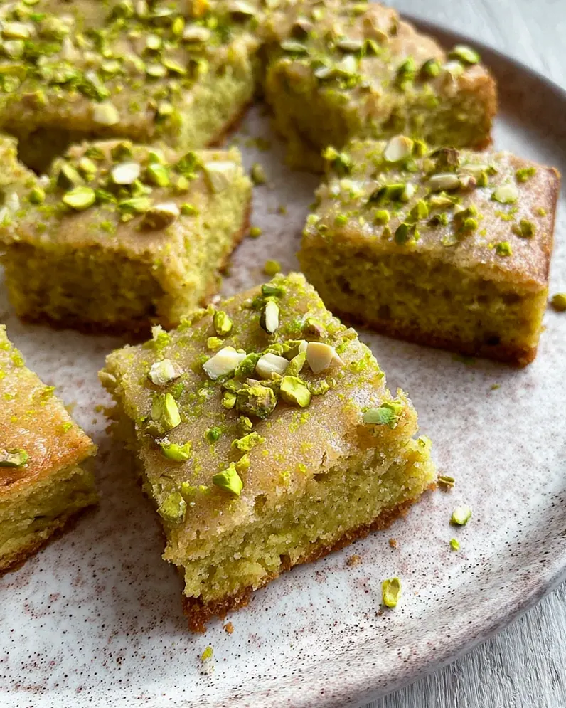 Pistazienkuchen mit Zitrone und Mandeln