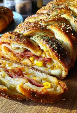 Pizza-Strudel (auch Pizza-Zopf genannt) aus fertigem Pizzateig
