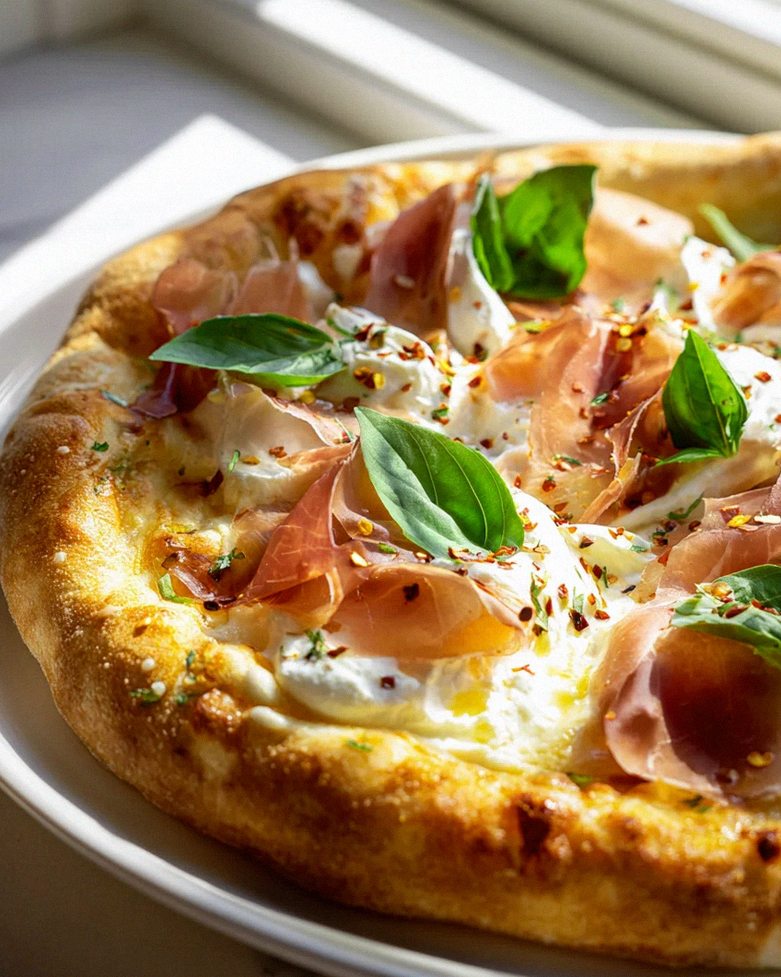 Rinderprosciutto-Honig-Burrata Pizza: Süß-salzig & Perfekt!