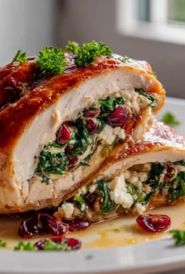 Saftige Gefüllte Hähnchenbrust: Spinat, Feta, Cranberries