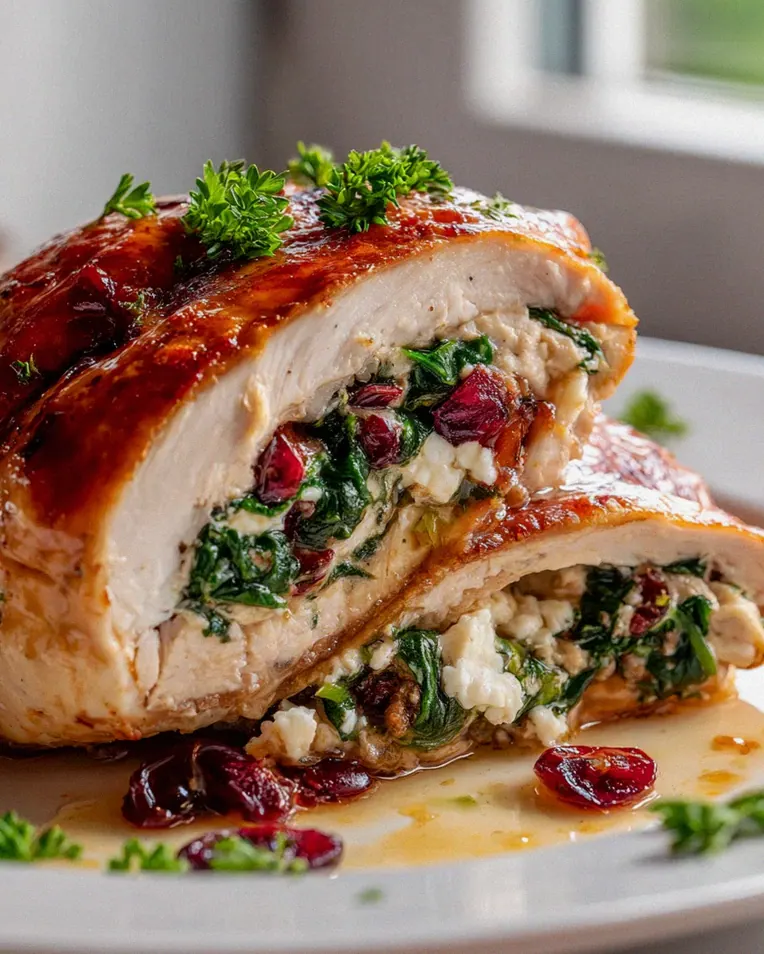 Saftige Gefüllte Hähnchenbrust: Spinat, Feta, Cranberries – Schritt 1