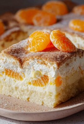 Schneller Schmandkuchen vom Blech mit Mandarinen