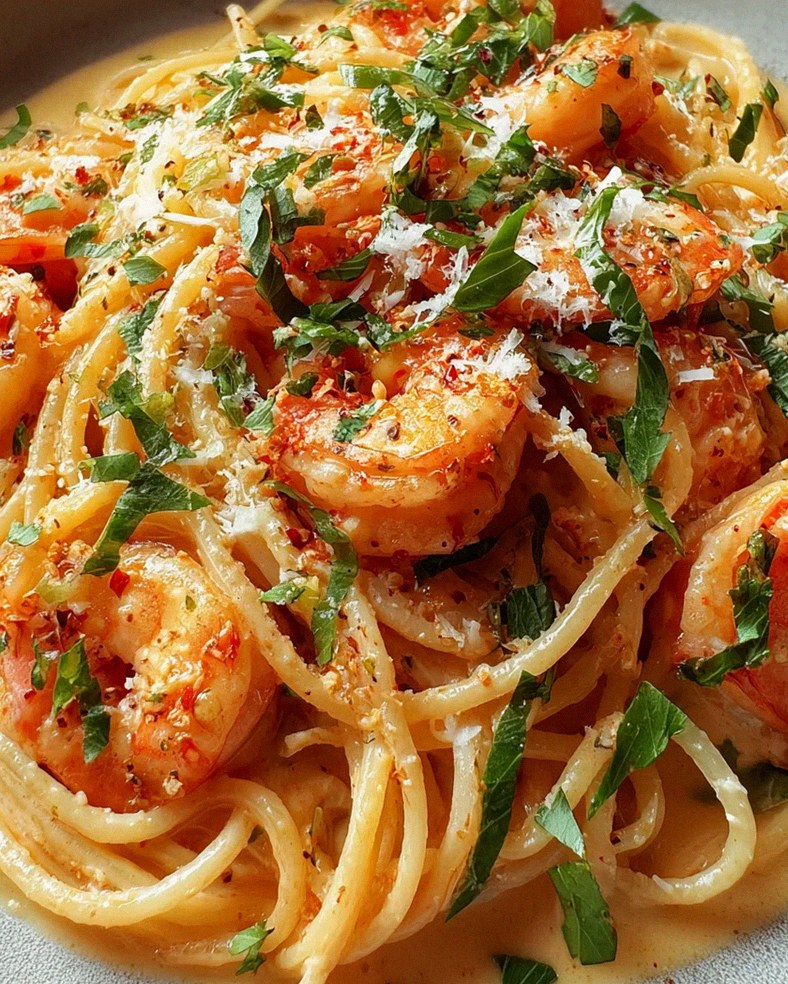 Spaghetti mit Garnelen in Knoblauch-Sahnesauce – Schritt 1