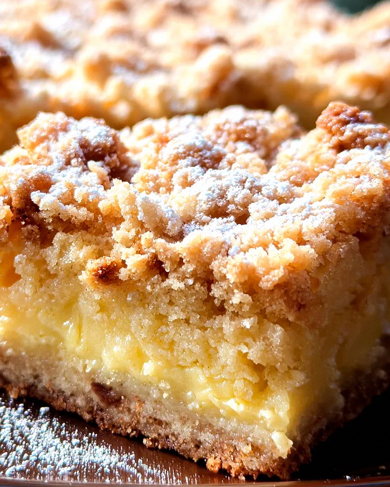 Streuselkuchen mit Pudding vom Blech