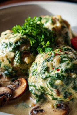 Südtiroler Spinatknödel mit Pilzrahm
