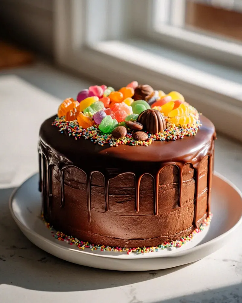 Süßigkeiten Drip Cake: Das bunte Rezept mit Ganache!