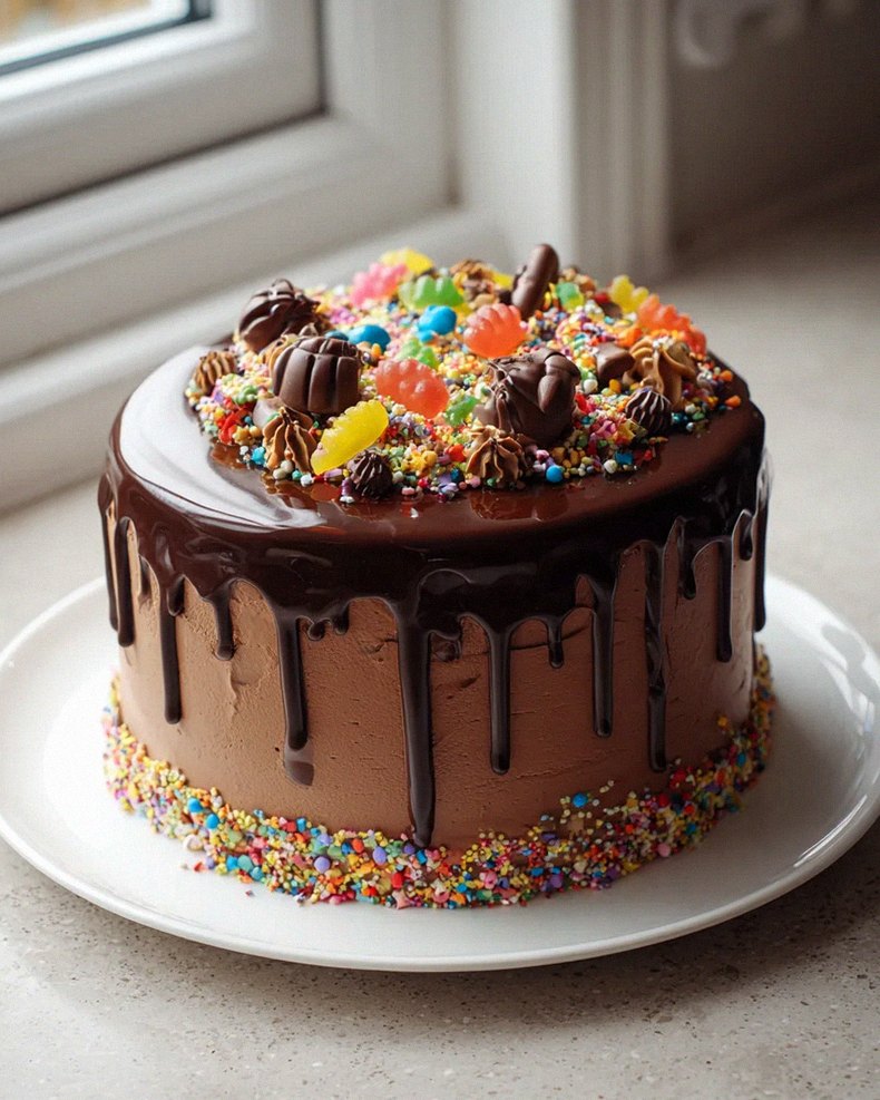 Süßigkeiten Drip Cake: Das bunte Rezept mit Ganache! – Schritt 2