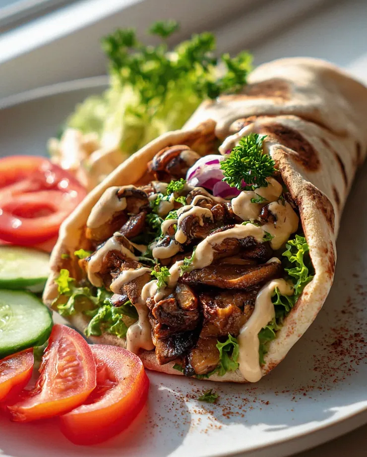 Veganer Pilz-Shawarma Wrap mit Tahini – Lecker und gesund! – Schritt 2