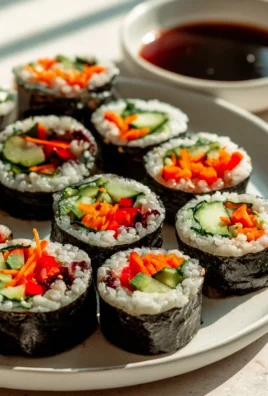 Vegetarische Sushi Wraps mit Gurke, Karotte & Paprika Rezept